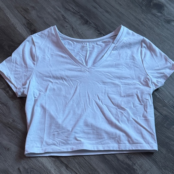 No Boundaries Tops - No Boundaries White V-Neck Crop Top